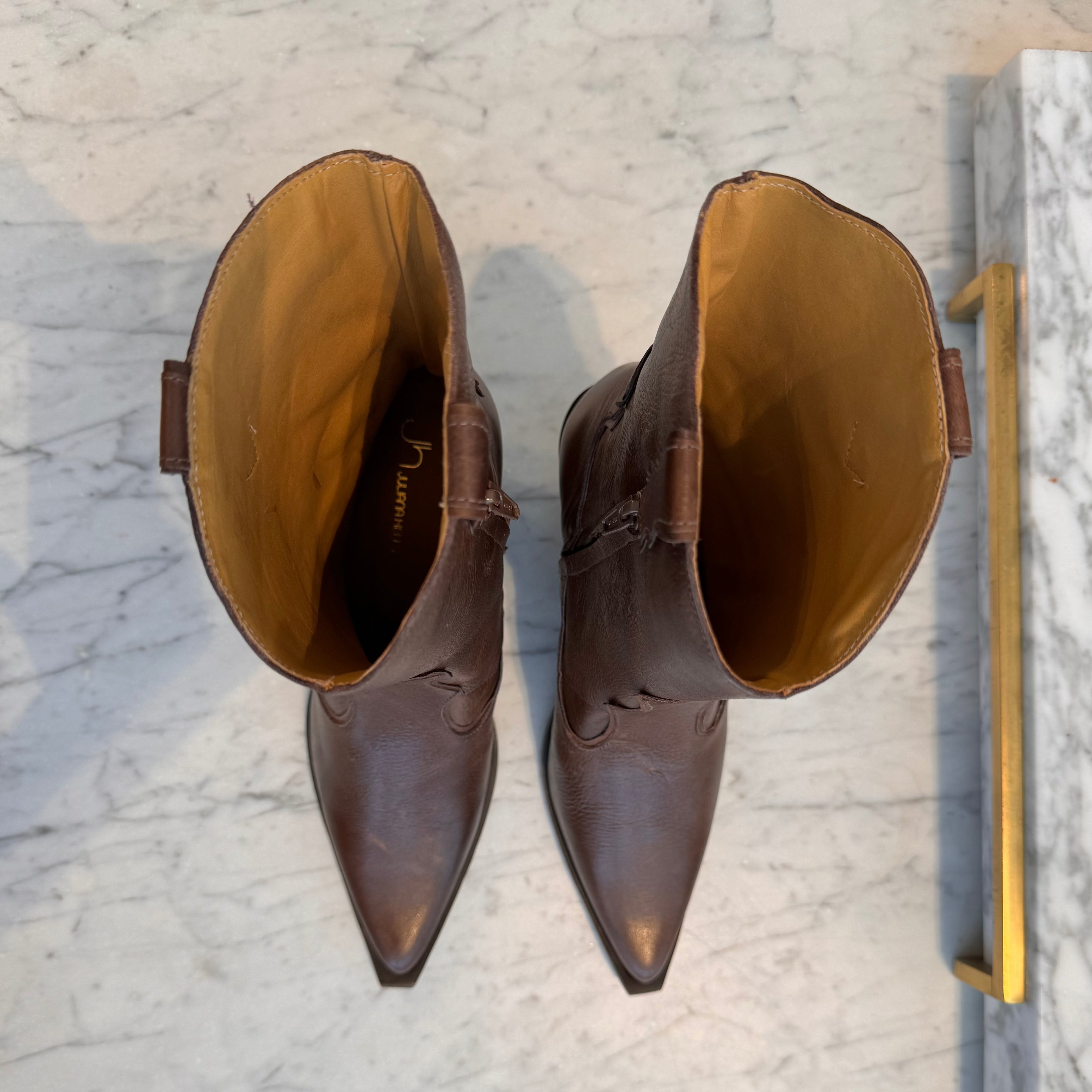 Western Boots Brown Coffee - Juliana Heels