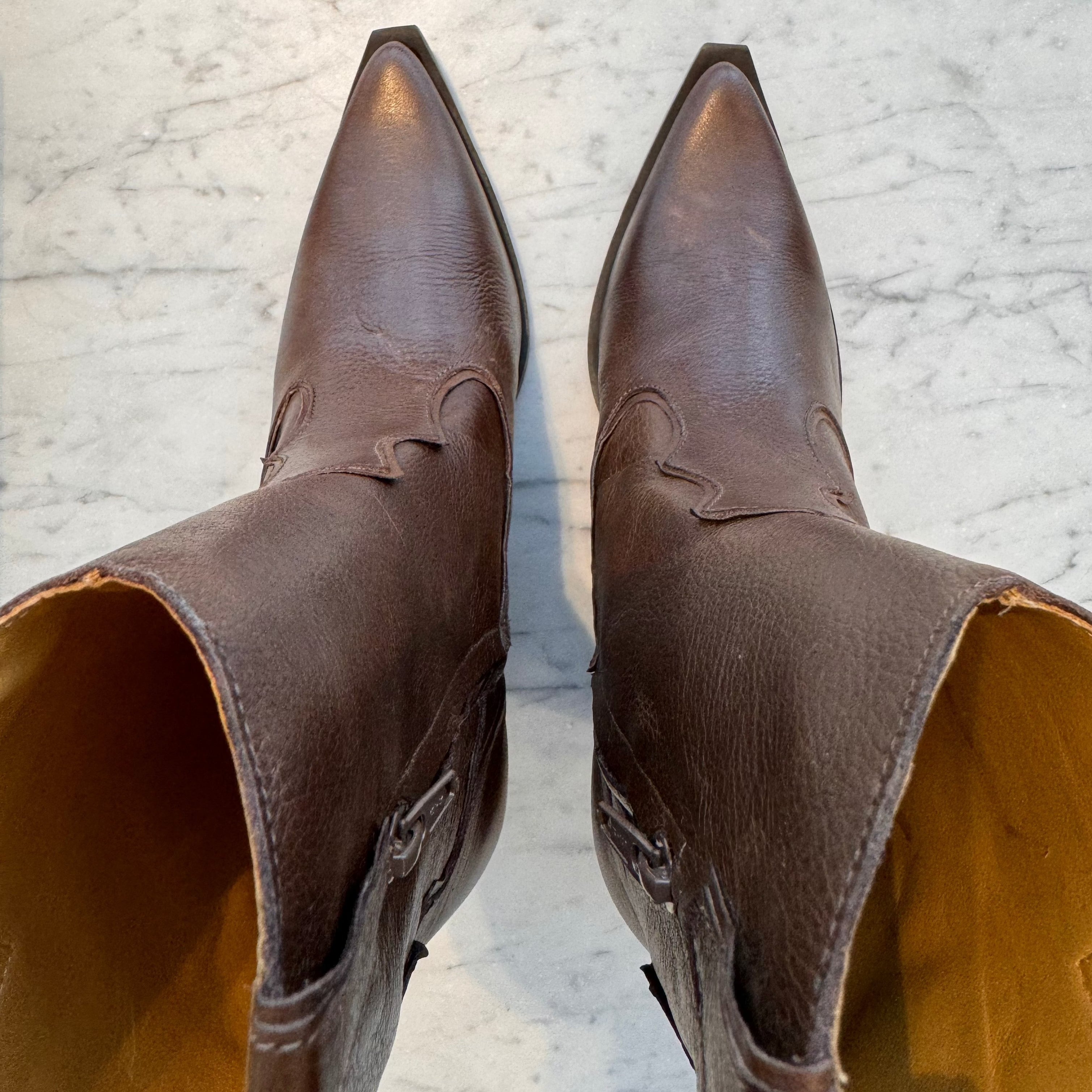 Western Boots Brown Coffee - Juliana Heels