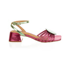 Ananke - Magenta Metallic Low Block Heels - Juliana Heels