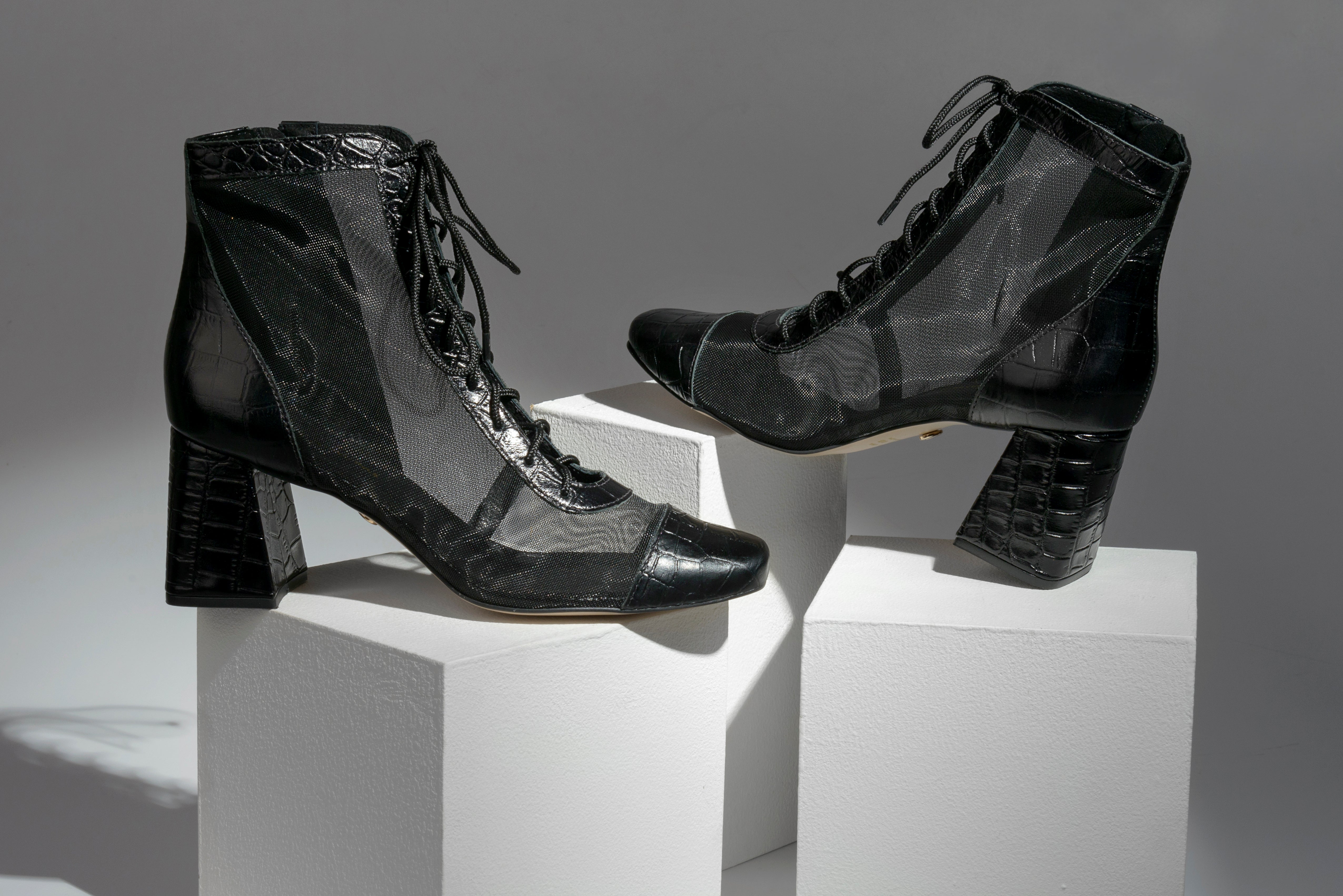 Giselle Black Ankle Boot - Juliana Heels