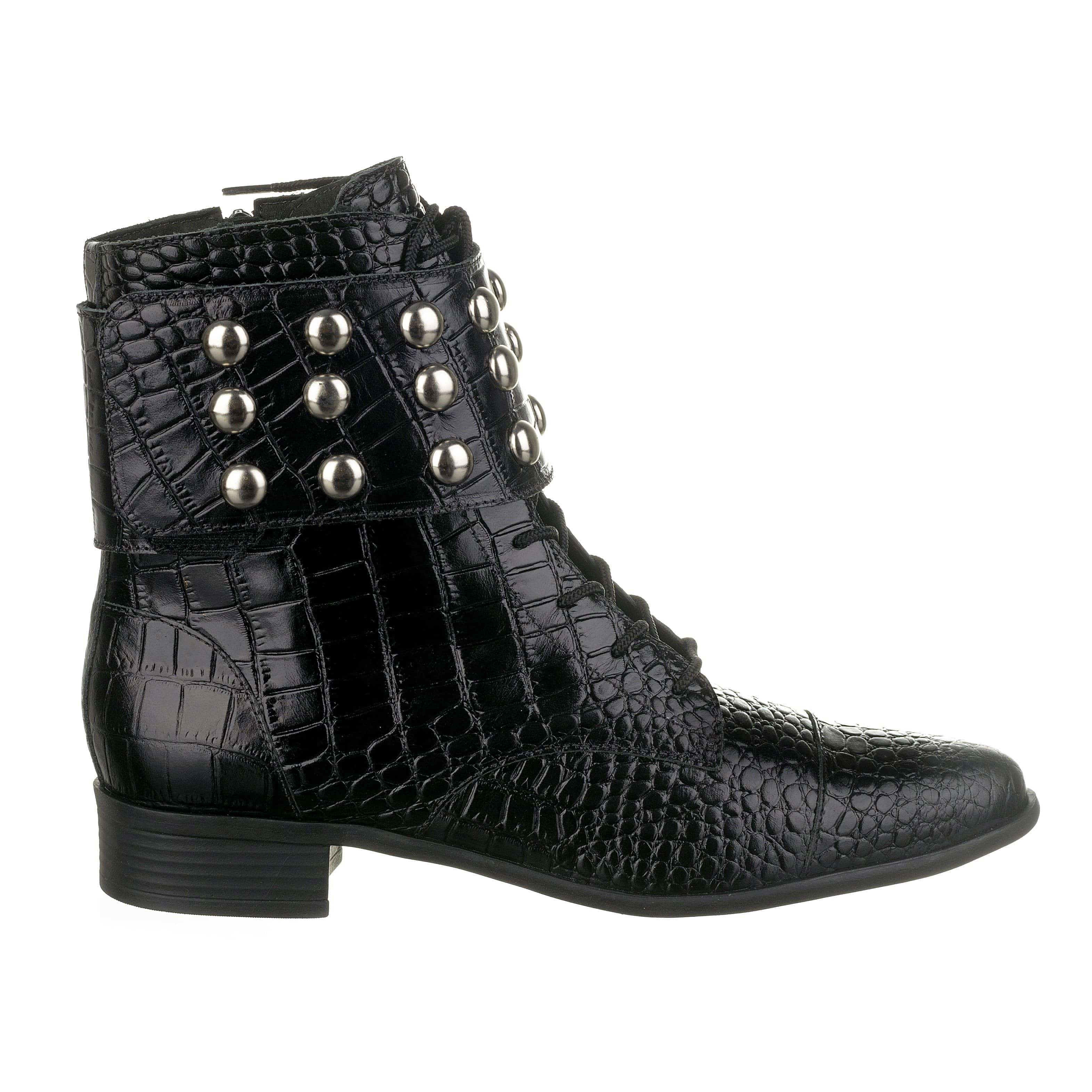 Taylor - Removable Studded Cuff Moto Bootie - Juliana Heels 