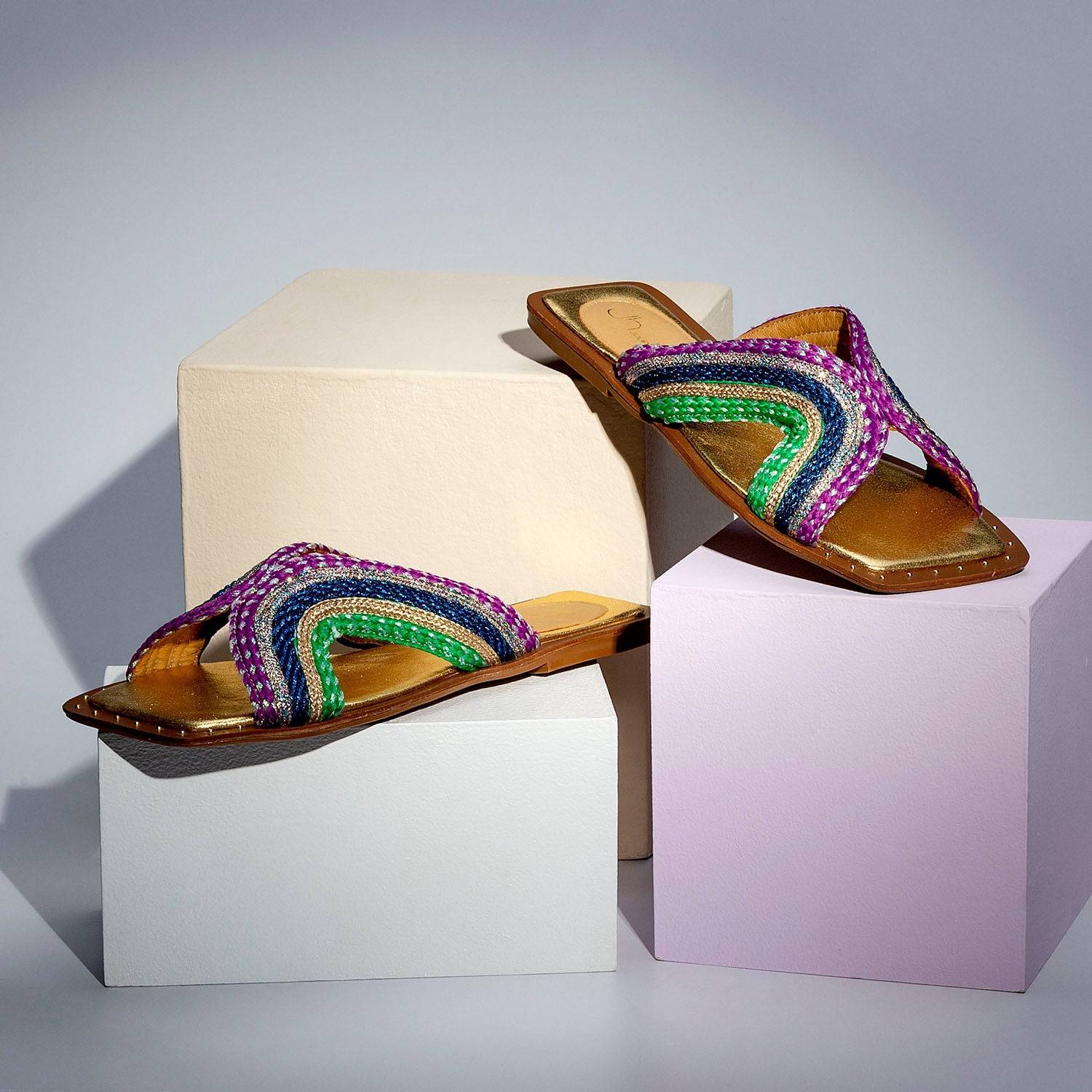 Artemis - Gold Flat Sandal - Juliana Heels