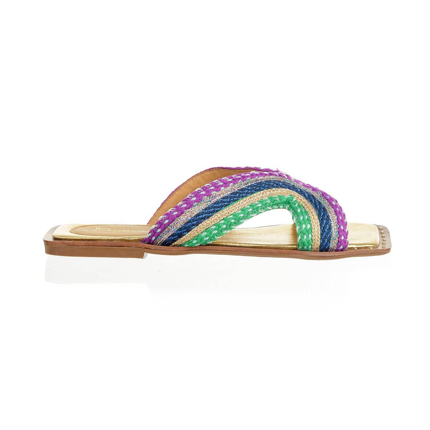 Artemis - Gold Flat Sandal - Juliana Heels