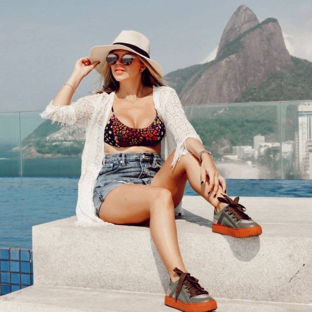 Ridged Sole Platform Sneaker - Juliana Heels